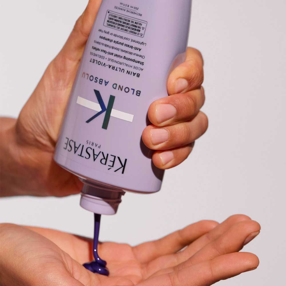 Kerastase Blond Absolu Bain Ultra Violet 250ml -  shampoo antigiallo per capelli biondi, grigi, bianchi e platino