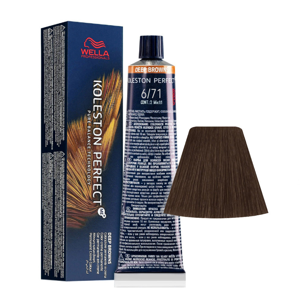 Wella Koleston perfect Me+ Deep Browns 6/71 Biondo Scuro Sabbia Cenere 60ml