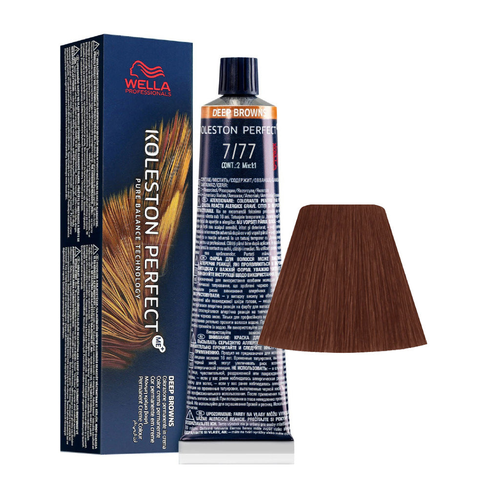 Wella Koleston Perfect Me+ Deep Browns 7/77 Biondo Medio Sabbia Intenso 60ml