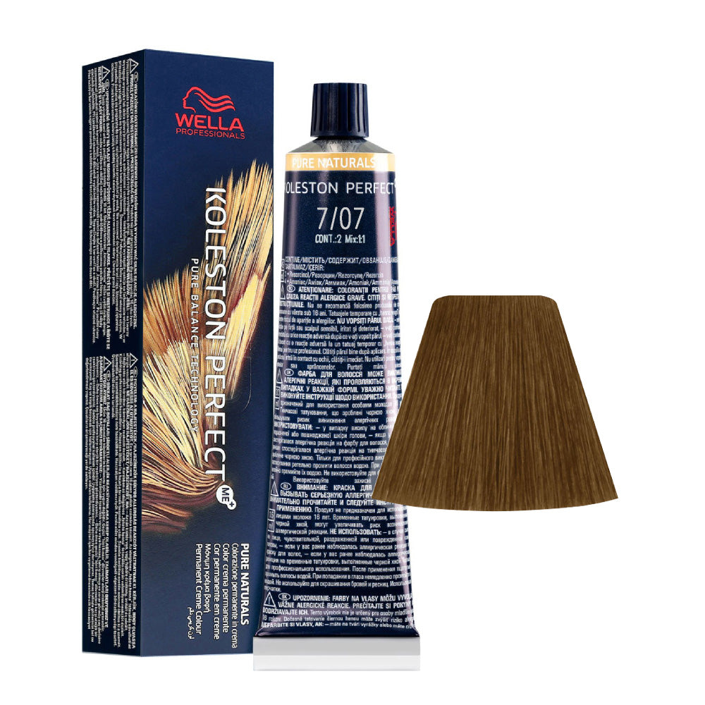 Wella Koleston Perfect Me+ Pure Naturals 7/07 Biondo Medio Naturale Sabbia 60ml