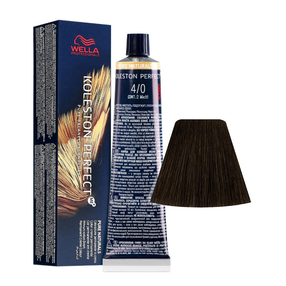 Wella Koleston Perfect Me+ Pure Naturals 4/0 Castano Medio Intenso 60ml