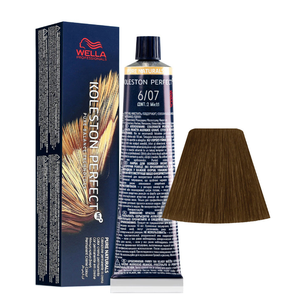 Wella Koleston Perfect Me+ Pure Naturals 6/07 Biondo Scuro Naturale Sabbia 60ml
