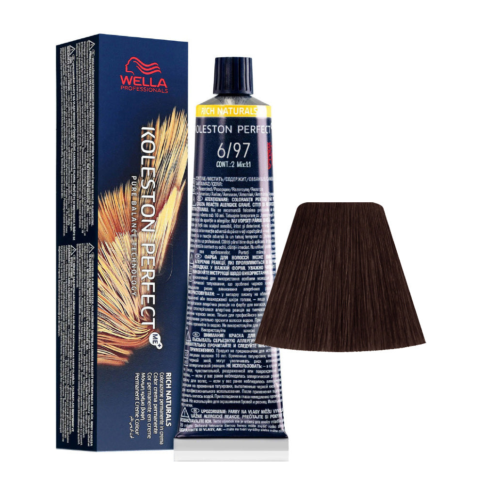 Wella Koleston Perfect Me+ Rich Naturals 6/97 Biondo Scuro Cendré Sabbia 60ml -