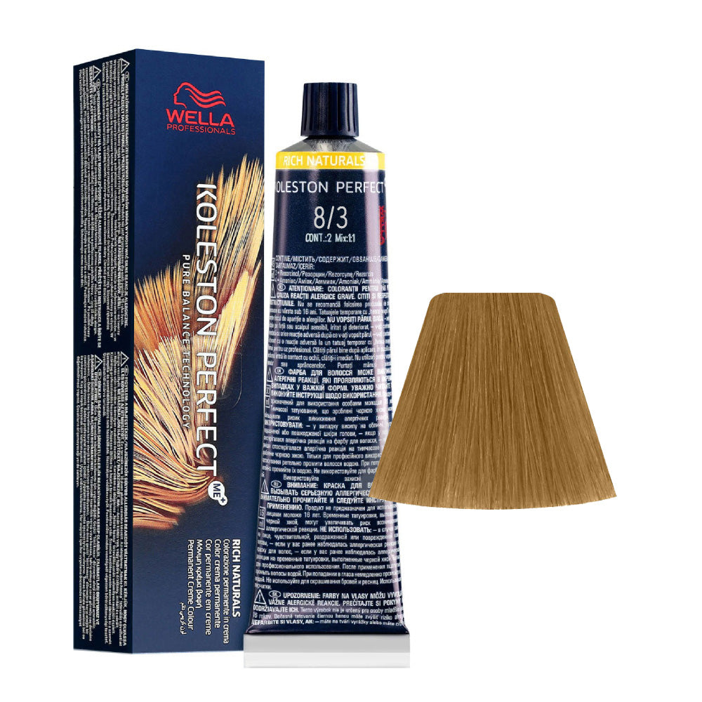 Wella Koleston Perfect Me+ Rich Naturals 8/3 Biondo Chiaro Dorato 60ml