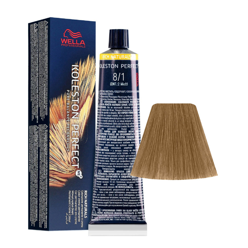 Wella Koleston Perfect Me+ Rich Naturals 8/1 Biondo Chiaro Cenere 60ml