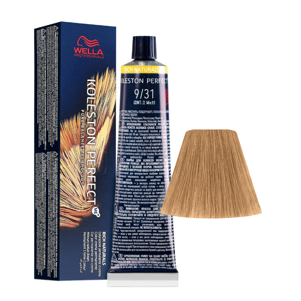 Wella Koleston Perfect Me+  9/31 Biondo Chiarissimo Dorato Cenere 60ml