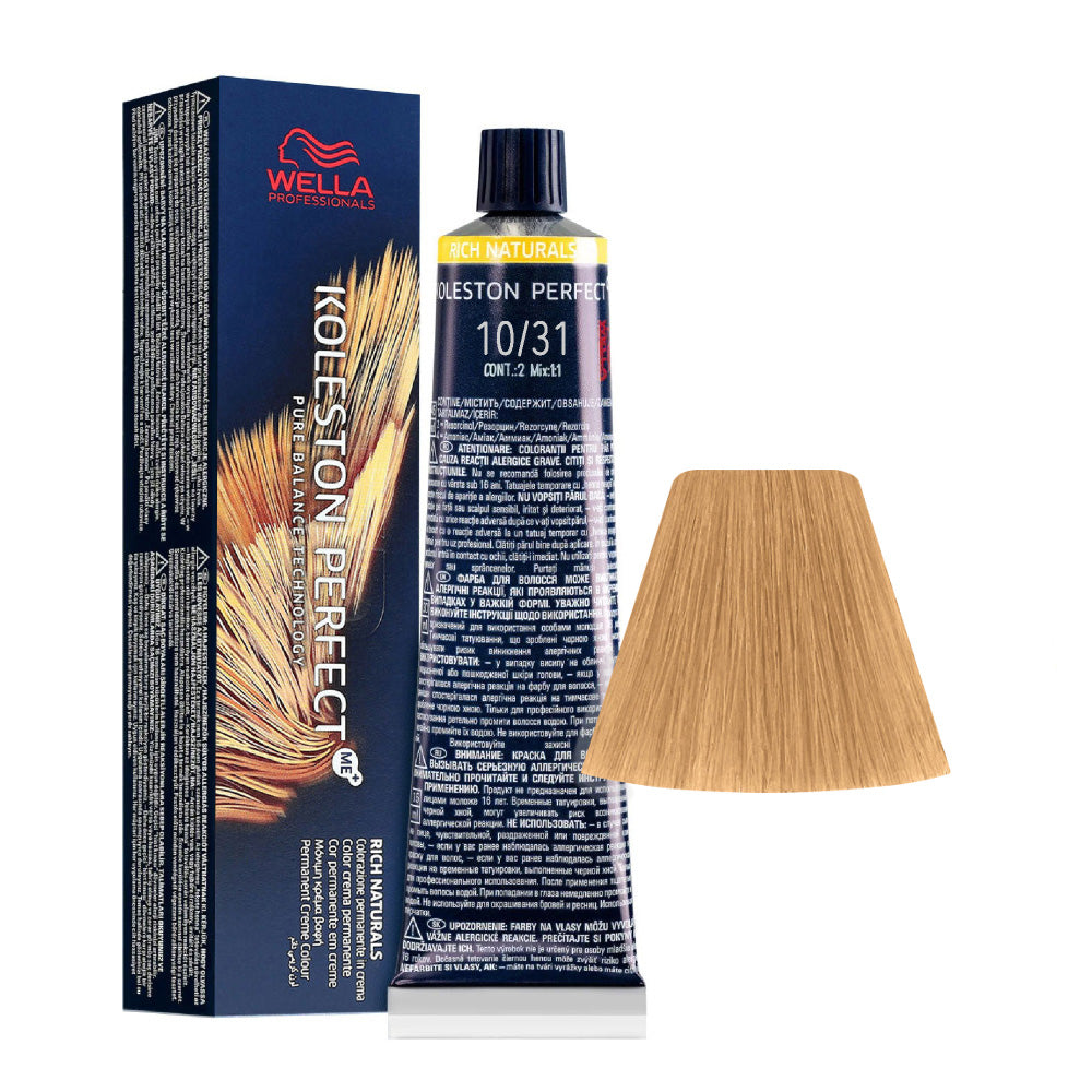 Wella Koleston Perfect Me+ Rich Naturals 10/31 Biondo Platino Dorato Cenere 60ml