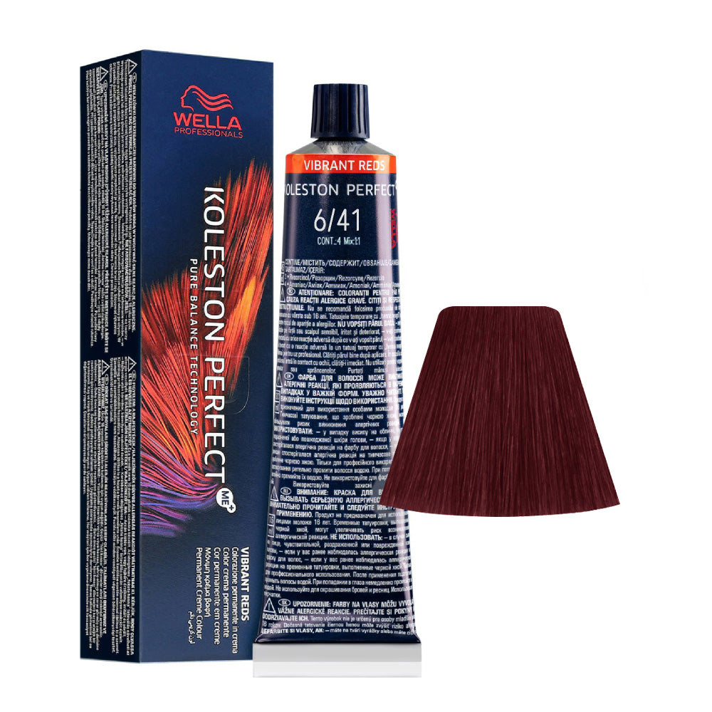 Wella Koleston Perfect Me+ Vibrant Reds 6/41 Biondo Scuro Rame Cenere 60ml