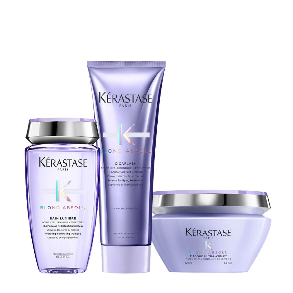 Kerastase Blond absolu Kit Shampoo Balsamo e Maschera per capelli biondi