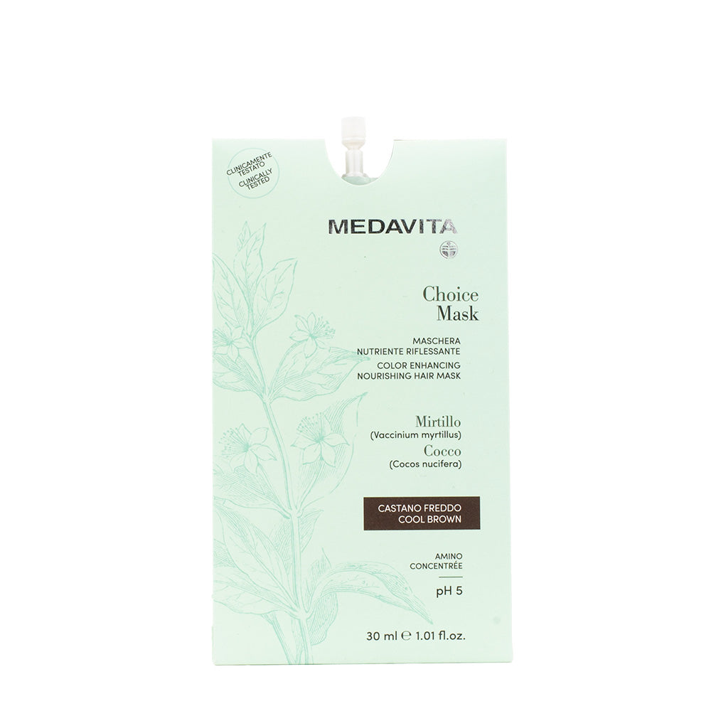 Medavita Lunghezze Choice Mask Cool Brown 30ml - maschera nutriente riflessante castano freddo
