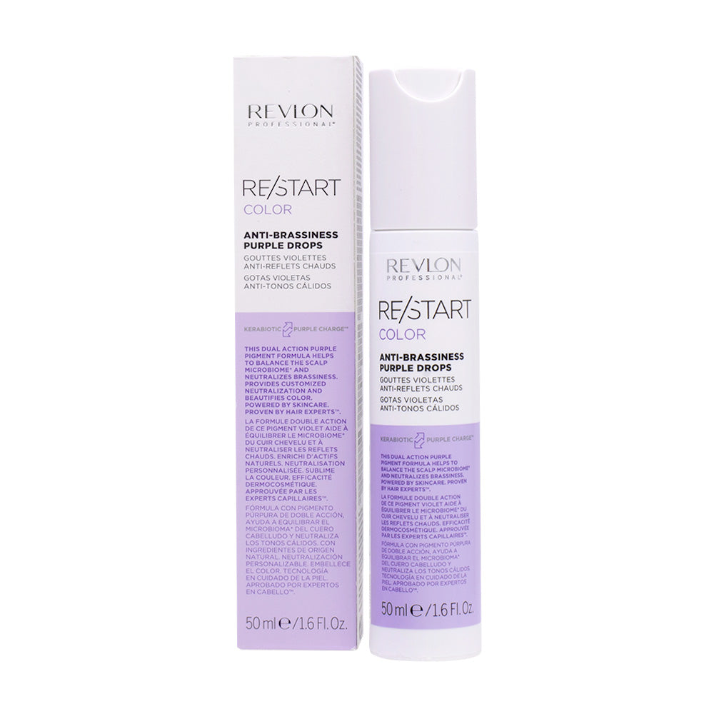 Revlon Restart Color Anti-Brassiness Purple Drops 50ml - siero antigiallo per capelli biondi