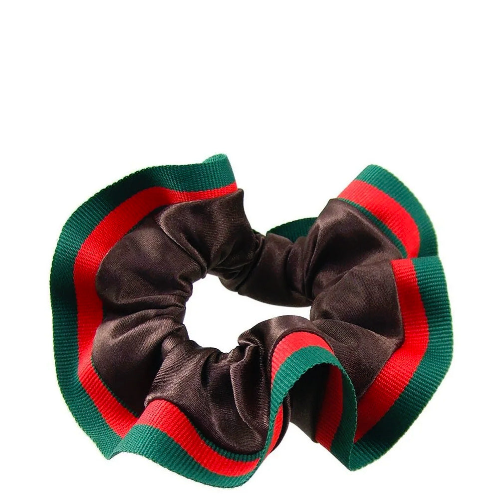 VIAHERMADA Elastico per Capelli in Raso Marrone