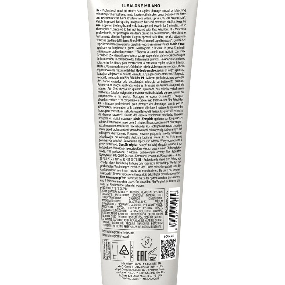 Alfaparf Milano Il Salone Plex Rebuilder Mask 150ml - maschera ristrutturante per capelli rovinati