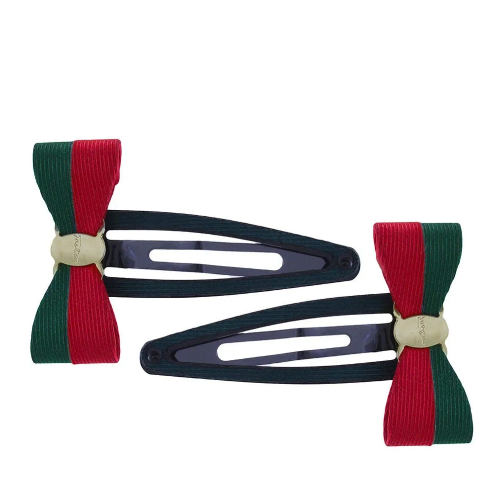 VIAHERMADA Fermaglio Clic Clac con Fiocco Verde e Rosso