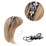 VIAHERMADA Fascia per Capelli Elasticizzata con Strass e Cristalli