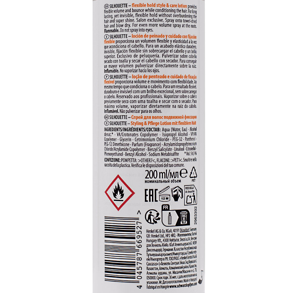 Schwarzkopf  Silhouette Flexible Hold Lozione Care & Style 200ml - schiuma volumizzante