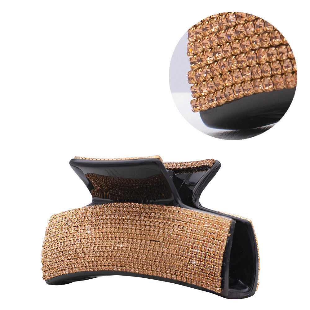 VIAHERMADA Pinza per Capelli Elegante con Strass Ambrati
