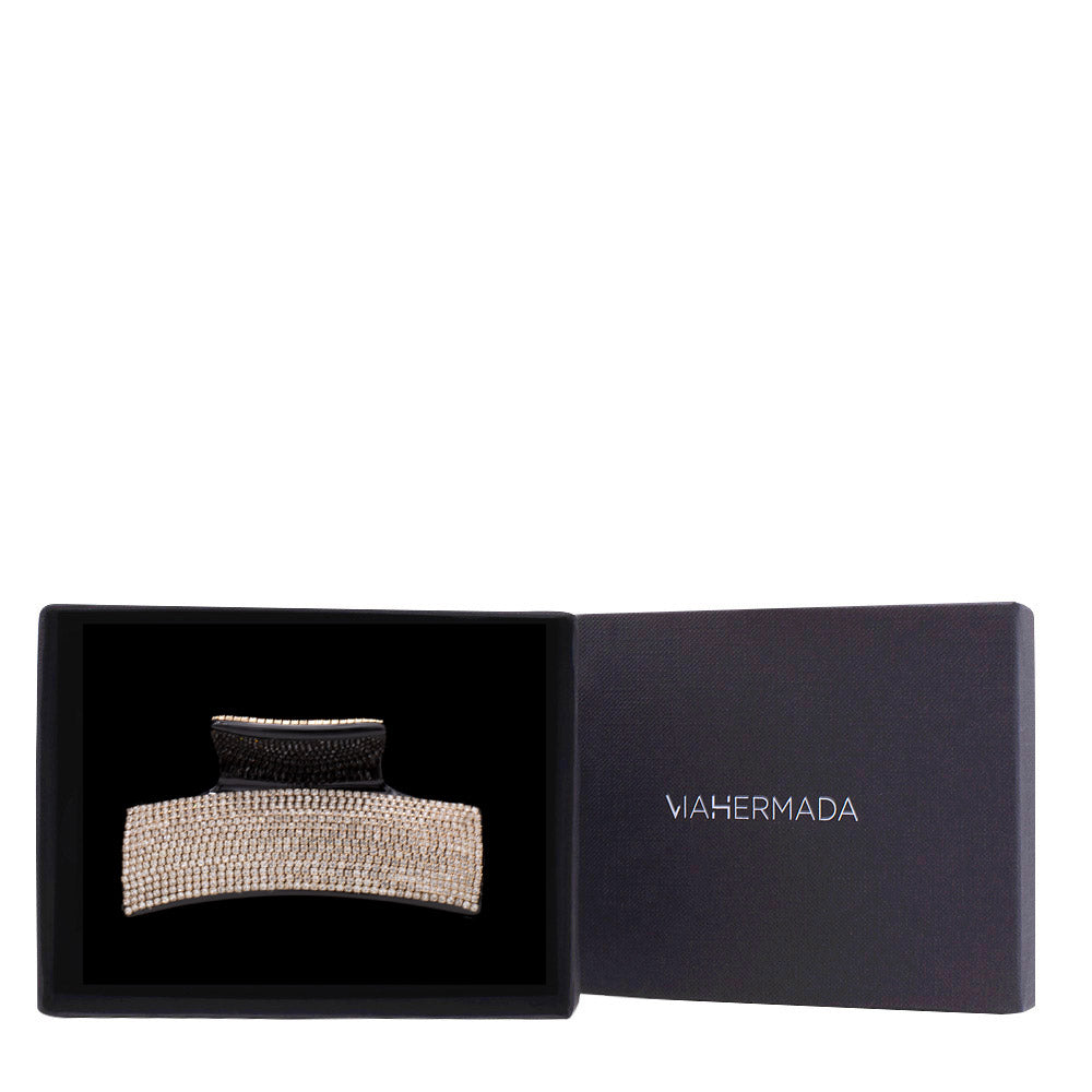 VIAHERMADA Pinza per Capelli Elegante con Strass Bianchi