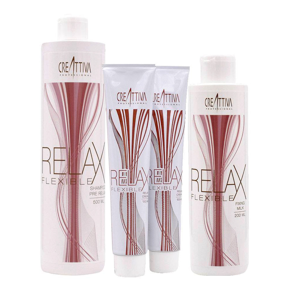 Creattiva Erilia Relax Flexible Shampoo Pre-Relax 500ml Cream 100+100ml Milk 200ml
