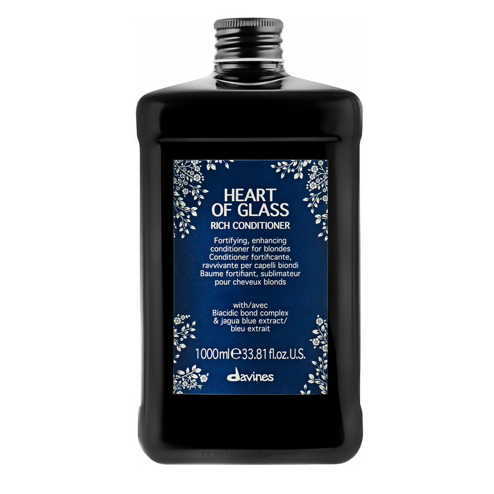 Davines Heart Of Glass Rich Conditioner 1000ml - balsamo fortificante e ravvivante per capelli biondi