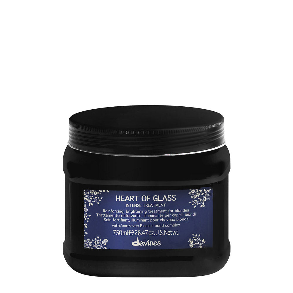 Davines Heart of Glass Intense Treatment 750ml - trattamento rinforzante e illuminante per capelli biondi