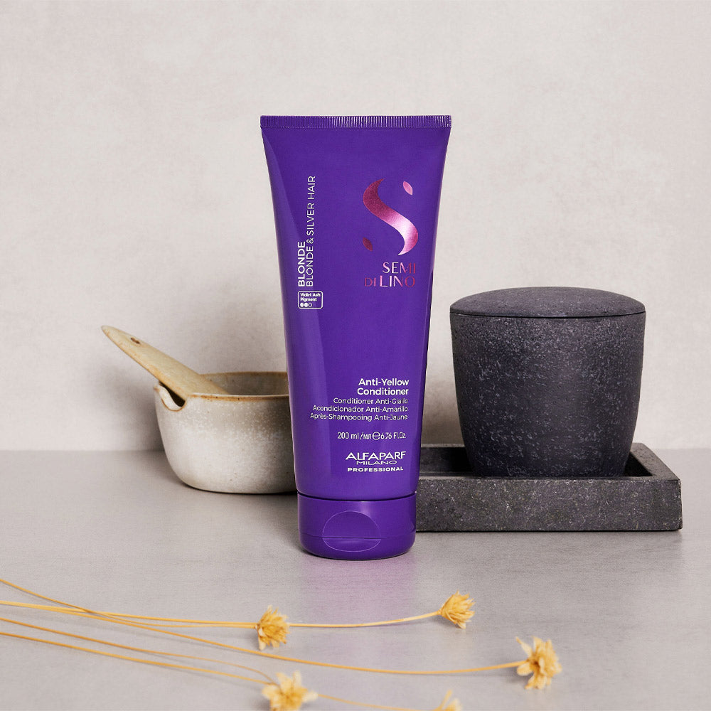 Alfaparf Milano Semi di Lino Blonde Anti-Yellow Conditioner 200ml - balsamo anti-giallo