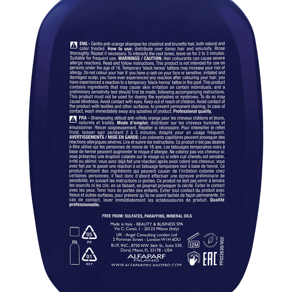 Alfaparf Milano Semi di Lino Brunette Anti-Orange Low Shampoo 250ml