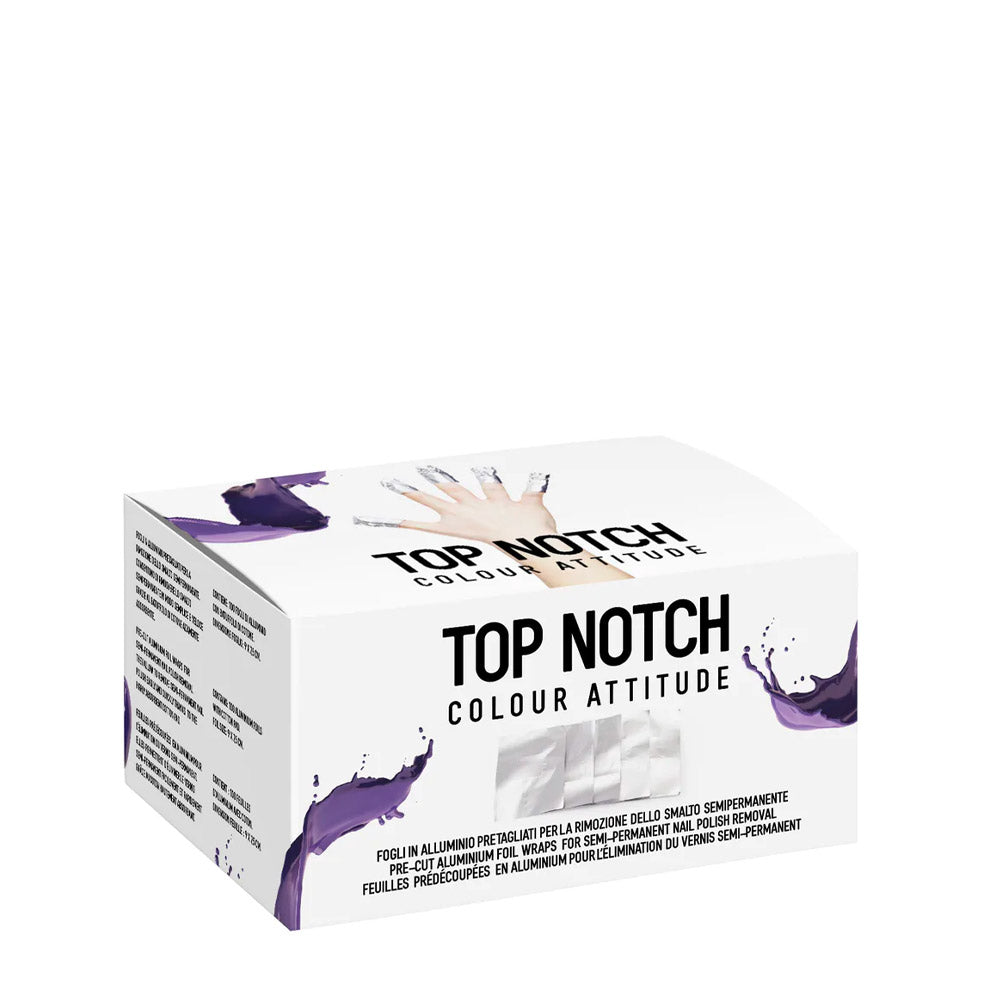 Mesauda Top Notch Fogli Rimozione  smalto 100 pz  -  fogli pretagliati in allumi