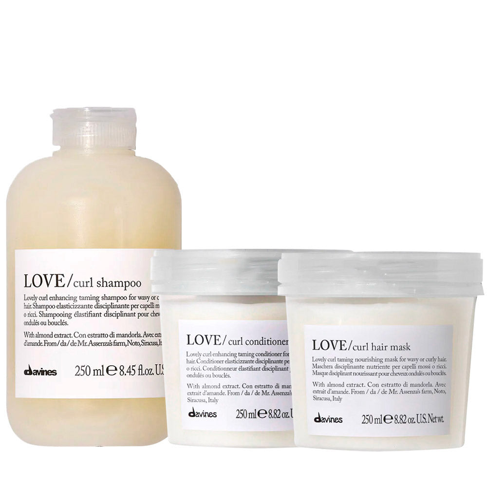 Davines Essential HairCare Love Curl Shampoo 250ml Conditioner 250ml Hair Mask 250ml
