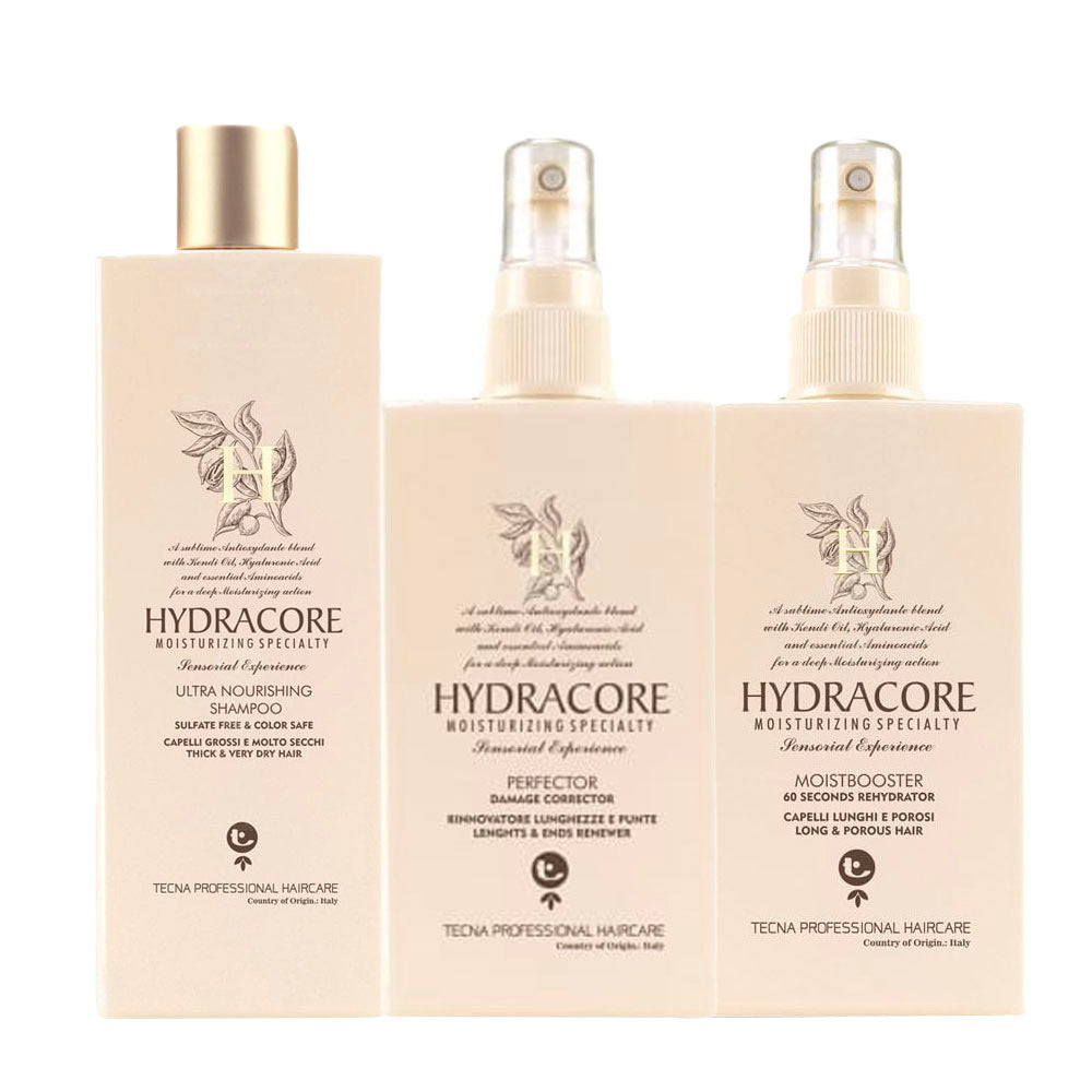 Tecna Hydracore Ultra Nourishing Shampoo 250ml Perfector 200ml Moistbooster200ml
