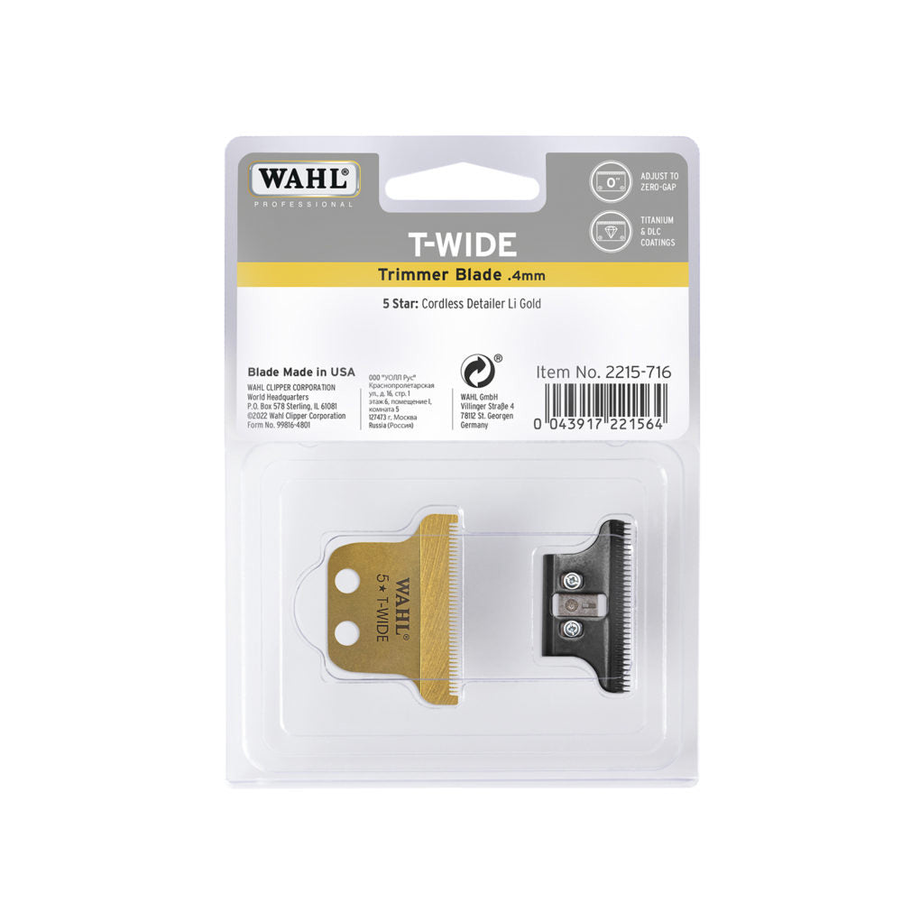 Wahl T-Wide Trimmer Blade 0.4mm - testina gold