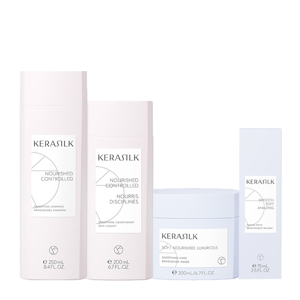 Kerasilk Essentials Smoothing Shampoo250ml Conditioner200ml Mask200ml Balm75ml