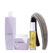 VIAHERMADA Anti-Yellow Shampoo 250ml Mask 250ml Silky Oil 50ml