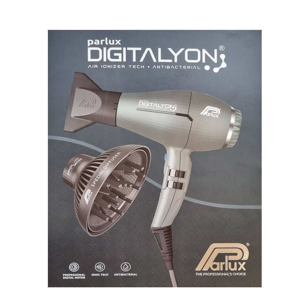 Parlux Digitalyon + Magic Sense - asciugacapelli grigio glitter  con diffusore