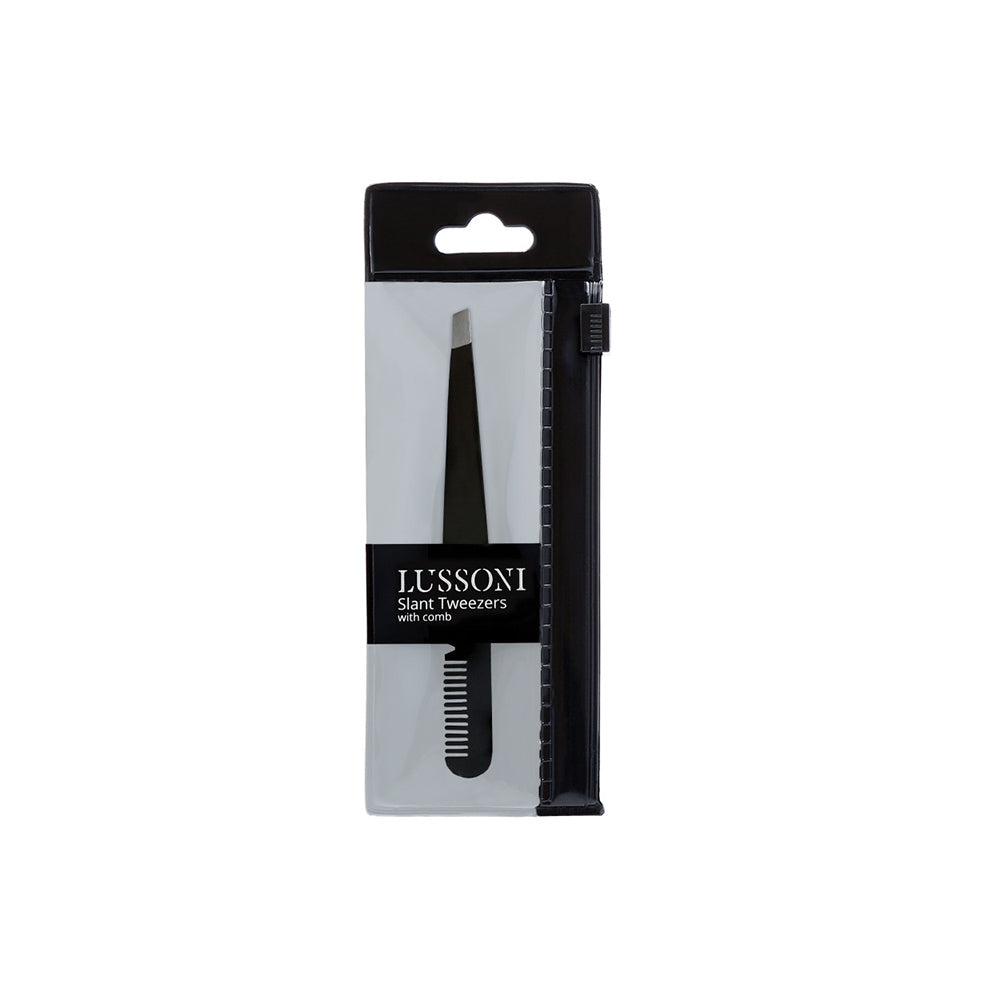 Lussoni Make Up  Slant Tweezers With Comb  9.9 cm- pinzette con pettine