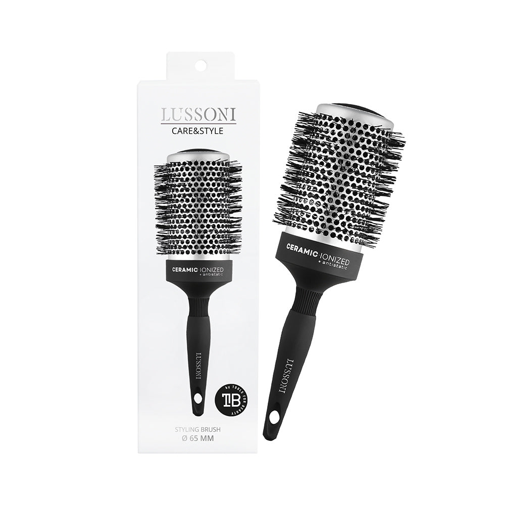Lussoni Haircare Brush C&S Round Silver Styling 65mm - spazzola tonda