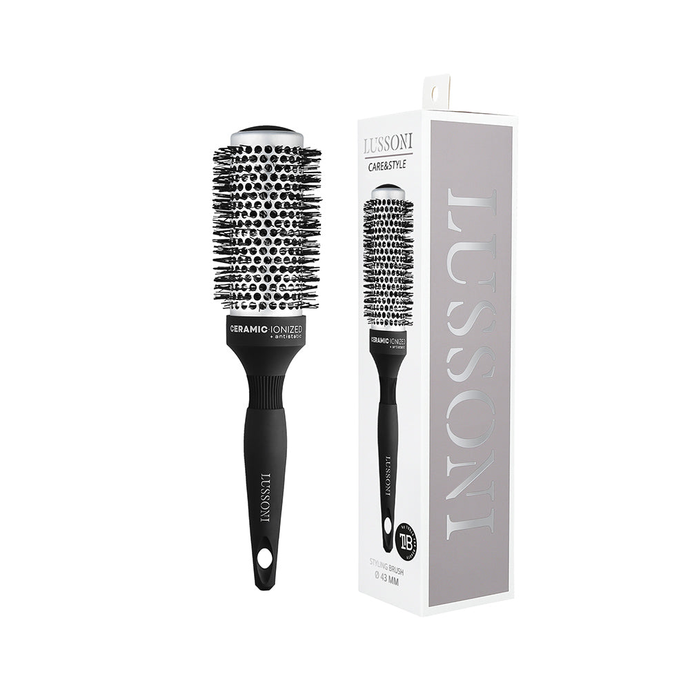 Lussoni Haircare Brush C&S Round Silver Styling 43mm - spazzola tonda