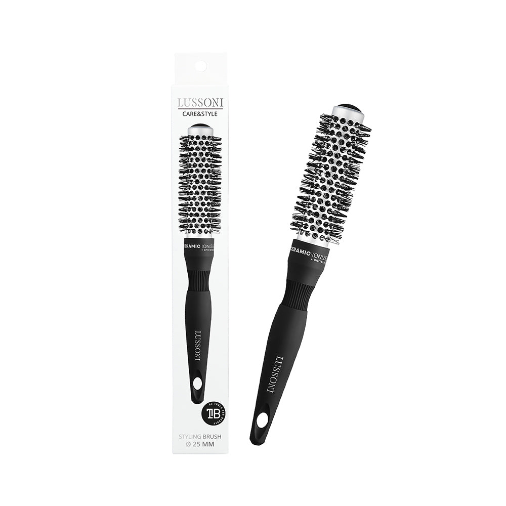 Lussoni Haircare Brush C&S Round Silver Styling 25mm - spazzola tonda