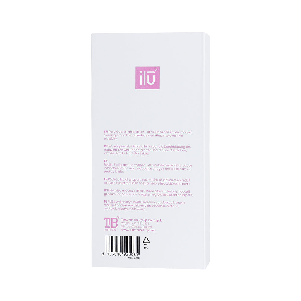 Ilū Make Up Rose Quarz Facial Roller - rullo quarzo rosa