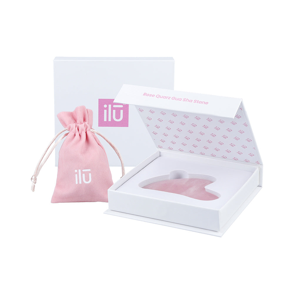 Ilū Make Up Rose Quartz Gua Sha Stone - pietra gua sha quarzo rosa