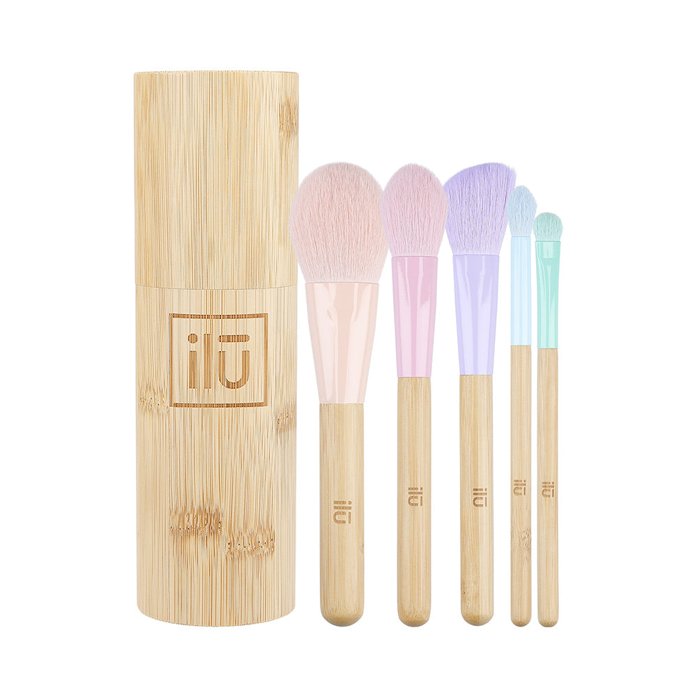 Ilū Make Up Bamboom Brush 5pz+Tube Set - set 5 pennelli+contenitore