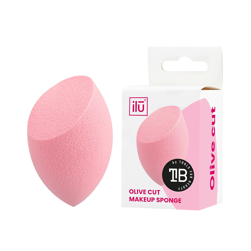 Ilū Make Up Olive Cut Sponge Pink - spugnetta make up
