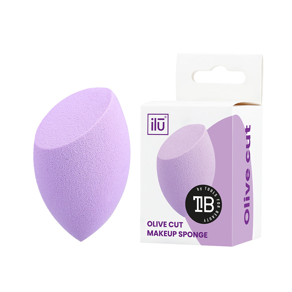 Ilū Make Up Olive Cut Sponge Purple - spugnetta make up