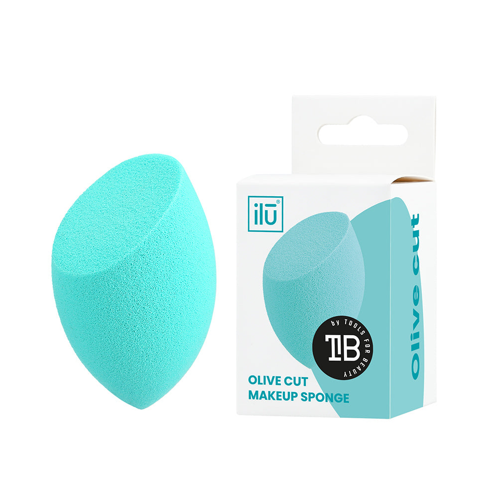 Ilū Make Up Olive Cut Sponge Turquoise - spugnetta make up