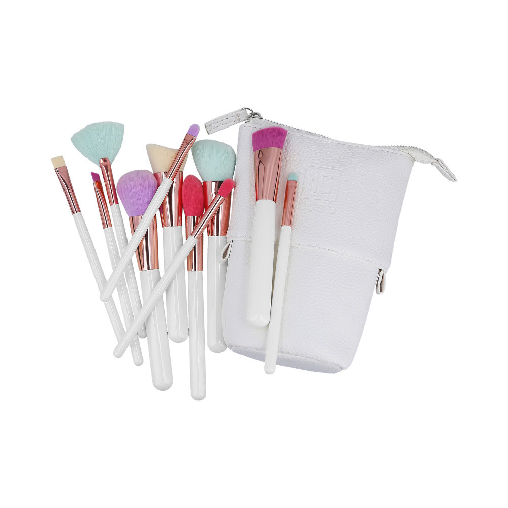 ilū Makeup Brushes 11pz + Case Set Multi Color - set di pennelli
