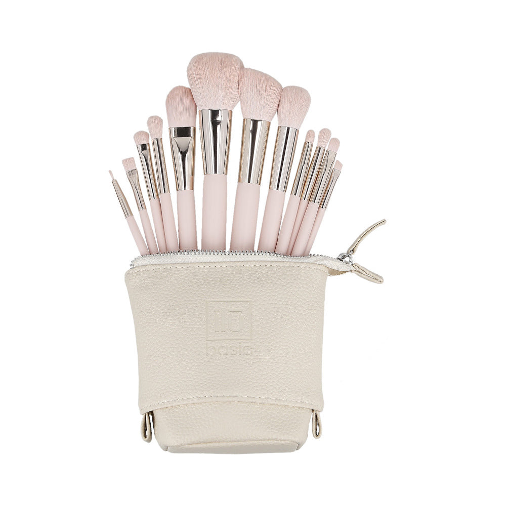 ilū Makeup Brushes 12pz + Case Set Pink - set di pennelli