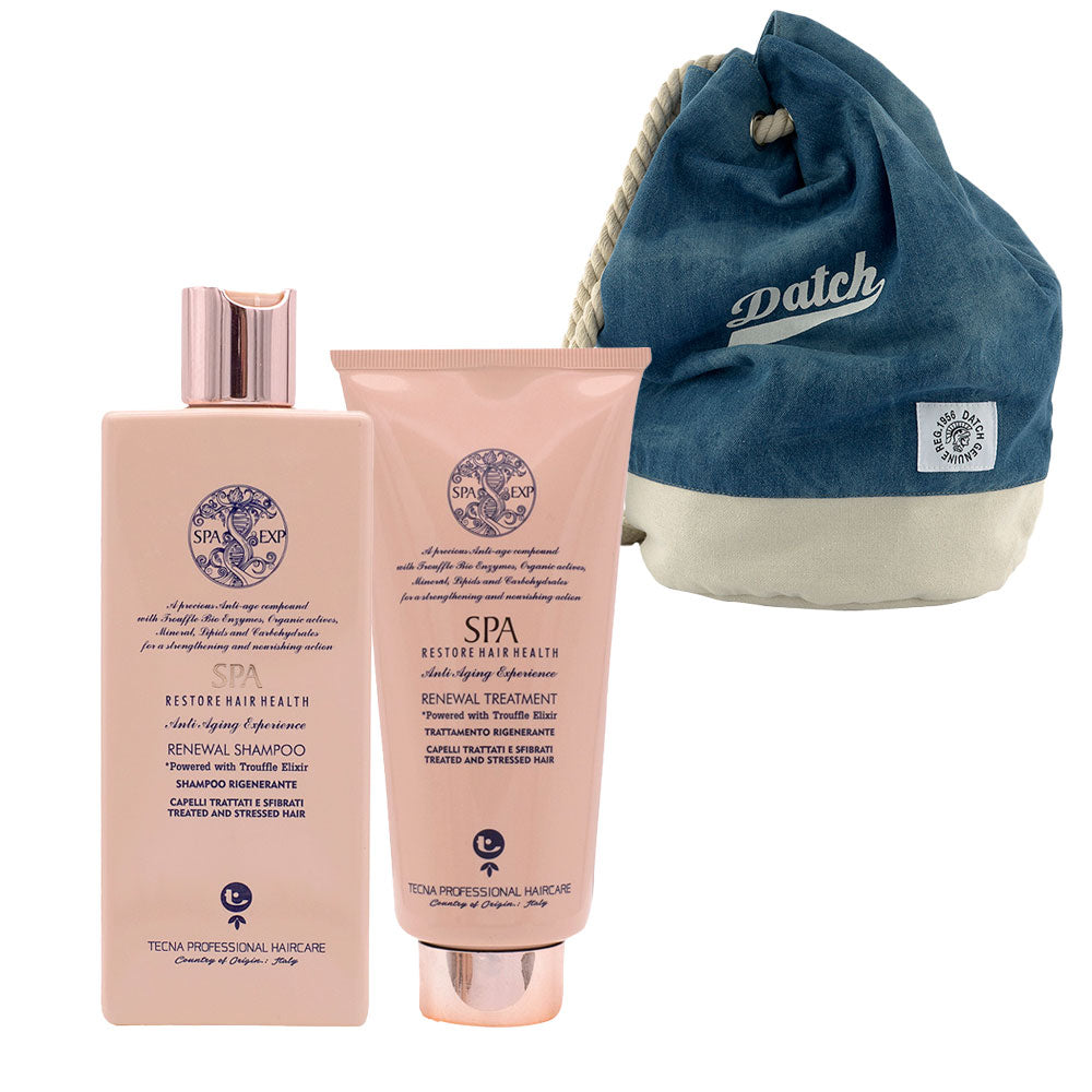 Tecna SPA Renewal Shampoo 250ml Treatment 200ml Zaino a Sacca