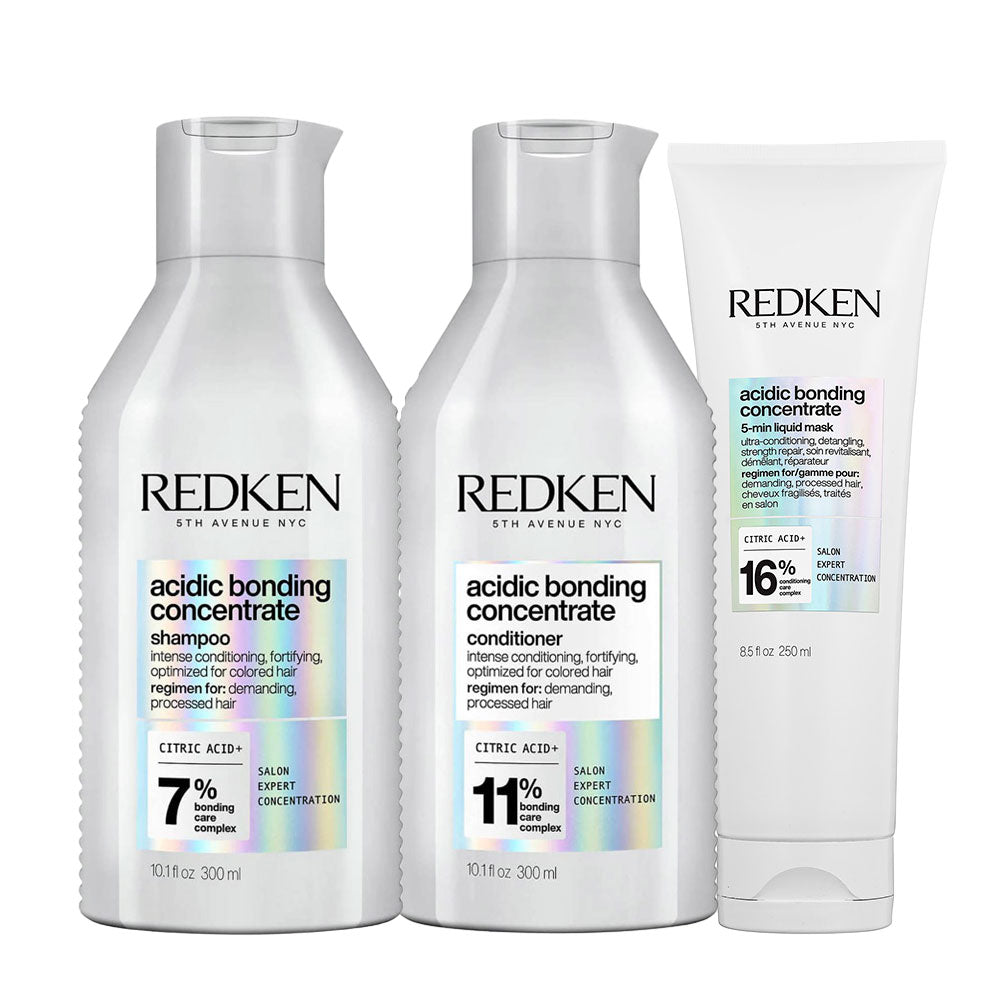 Redken Acidic Bonding Concentrate Shampoo300ml Conditioner300ml 5-Min Mask250ml
