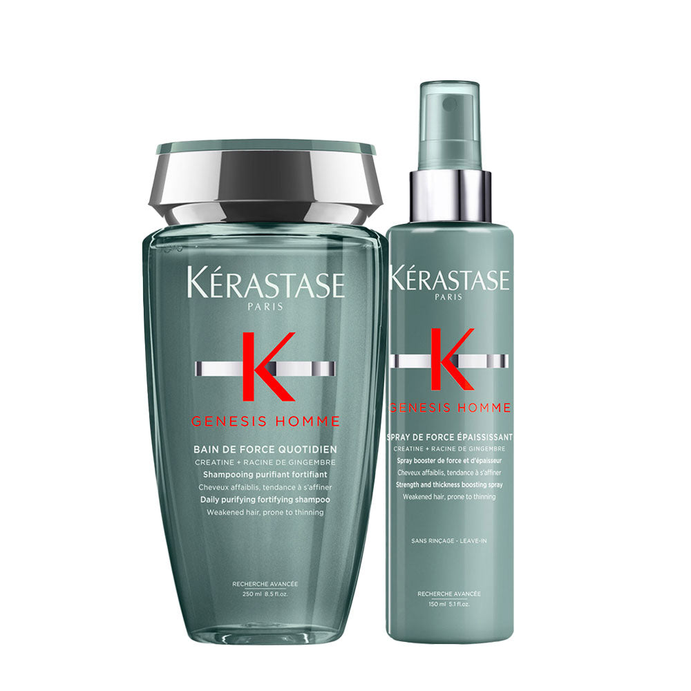 Kerastase Genesis Homme Bain De Force Quotidien 250ml Spray Epaississant 150ml