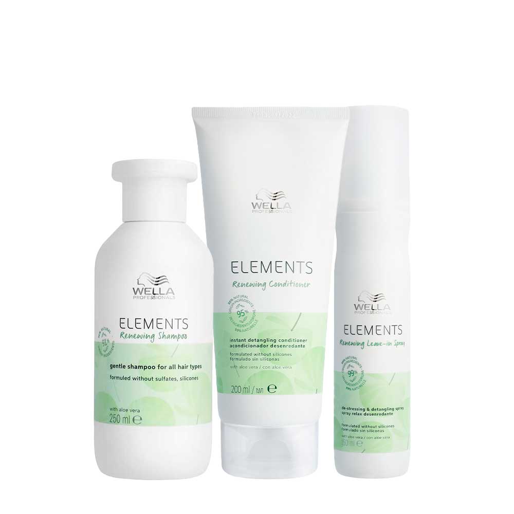Wella New Elements Shampoo Renew 250ml Conditioner 200ml Lotion 150ml